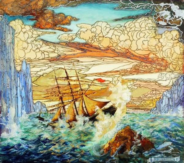 Shipwreck  by Da Loria Norman - Hand-Painted Oil Painting Reproduction