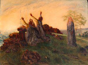 The Passing Of St. Brighid by Da Loria Norman Oil Painting