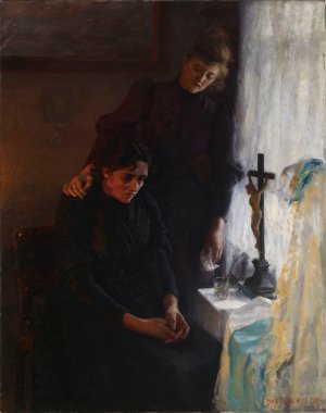 Mother's Sorrow by Dagmar Furuhjelm Oil Painting