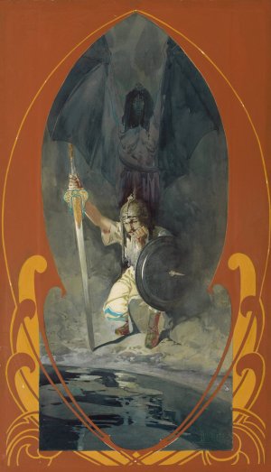 The Pensive Knight by Dan Smith Oil Painting