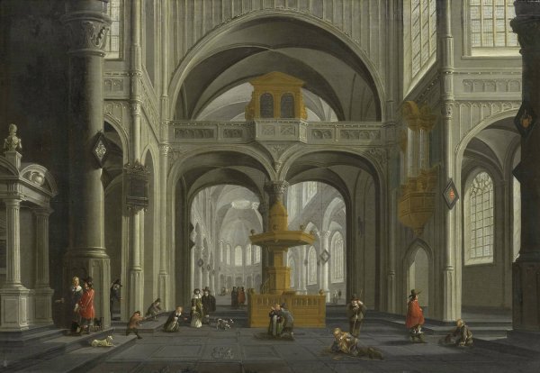 Church Interior  by Daniel De Blieck - Hand-Painted Oil Painting Reproduction