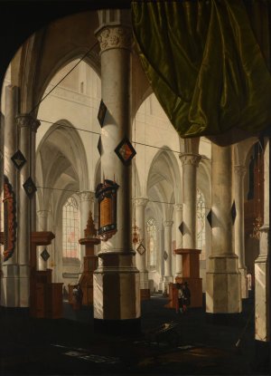 Interieur d'eglise by Daniel De Blieck Oil Painting