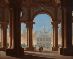 Palace Entrance - Architectural Study by Daniel De Blieck Oil Painting