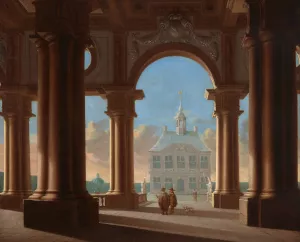 Palace Entrance - Architectural Study by Daniel De Blieck Oil Painting