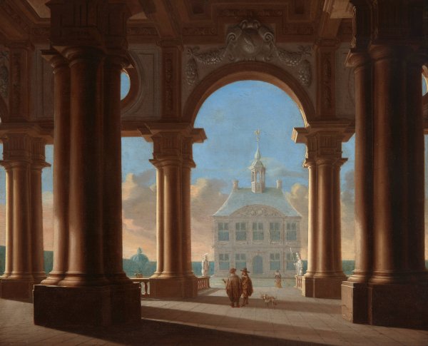 Palace Entrance - Architectural Study  by Daniel De Blieck - Hand-Painted Oil Painting Reproduction