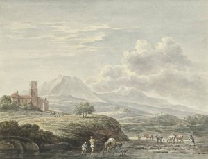 Italiaans landschap, after Karel du Jardin, 1761 - 1800 by Daniel Dupre Oil Painting