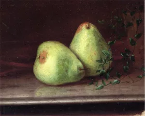 Two Green Pears by Daniel Folger Bigelow Oil Painting