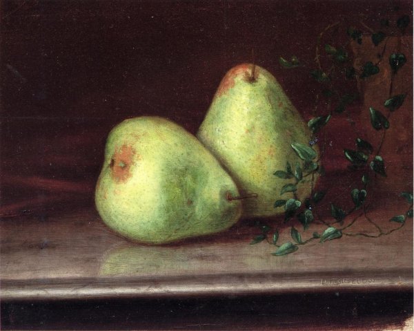 Two Green Pears by Daniel Folger Bigelow - Hand-Painted Oil Painting Reproduction
