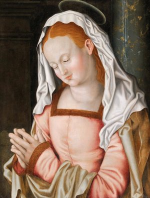 The Virgin at prayer by Daniel Froschl Oil Painting