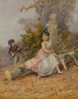 Lover's Tryst by Daniel Hernandez Morillo Oil Painting