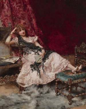 Mujer En Reposo by Daniel Hernandez Morillo Oil Painting