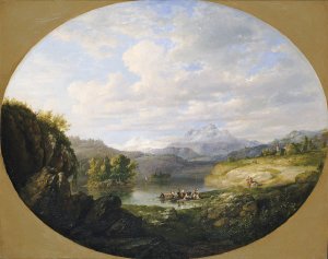A Swiss Lake by Daniel Huntington Oil Painting