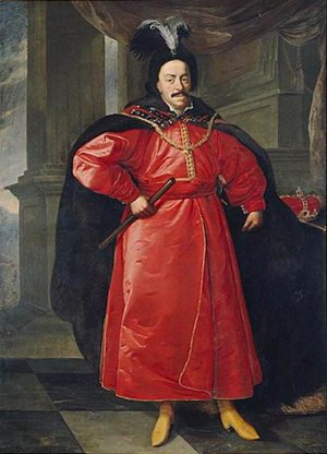 King John Casimir II in Polish Costume by Daniel II Schultz Oil Painting