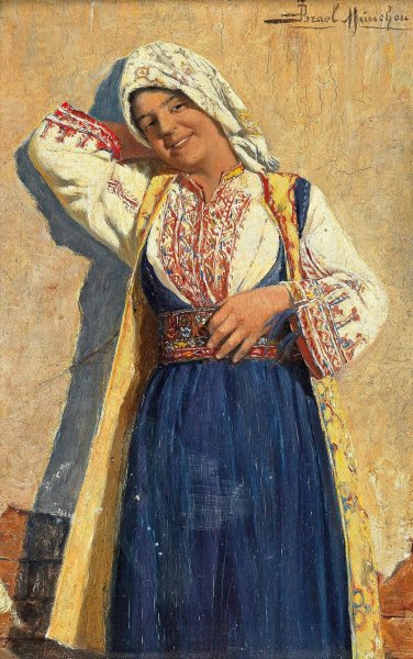 Main Product Photo of Junges Madchen in Volkstracht Painting by Daniel Israel