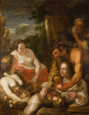 Mythological Scene - Filling the Horn of Plenty by Daniel Jacobs Oil Painting
