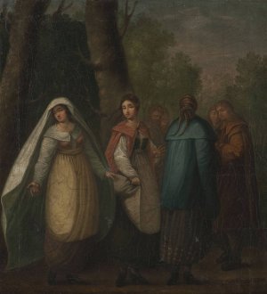 Gathering of ancient Polish women by Daniel Kondratowicz Oil Painting