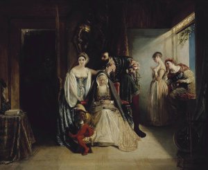 Francis The First And Diane Of Poitiers by Daniel Maclise Oil Painting