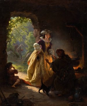 Gypsy Fortune Teller by Daniel Maclise Oil Painting