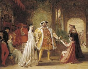 Henry VIII's first interview with Anne Boleyn by Daniel Maclise Oil Painting
