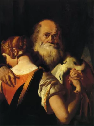 King Lear and Cordelia by Daniel Maclise Oil Painting