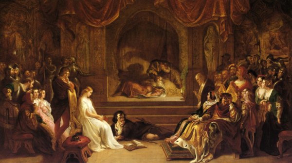 Main Product Photo of The Play Scene from Hamlet Painting by Daniel Maclise