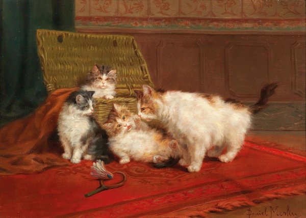 Main Product Photo of Cats Painting by Daniel Merlin