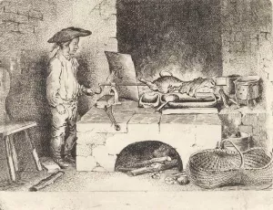 The Boy with the Sausage Spit Oil painting by Daniel Nikolaus Chodowiecki