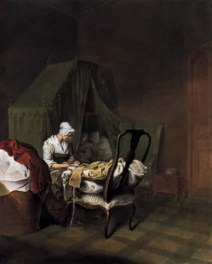 The Lying-in Room 2 by Daniel Nikolaus Chodowiecki Oil Painting