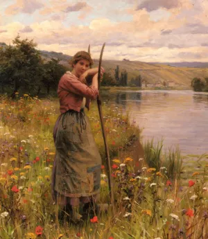 A Moment of Rest by Daniel Ridgway Knight - Oil Painting Reproduction