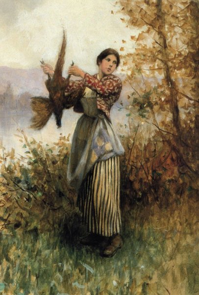 Main Product Photo of A Pheasant in Hand Painting by Daniel Ridgway Knight
