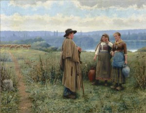 An idle moment by Daniel Ridgway Knight Oil Painting