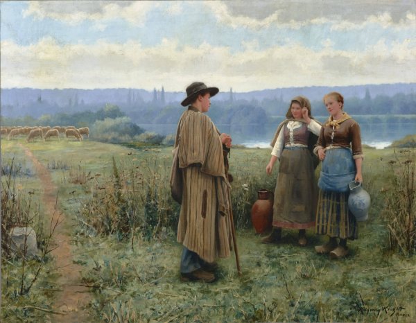 Main Product Photo of An idle moment  Painting by Daniel Ridgway Knight