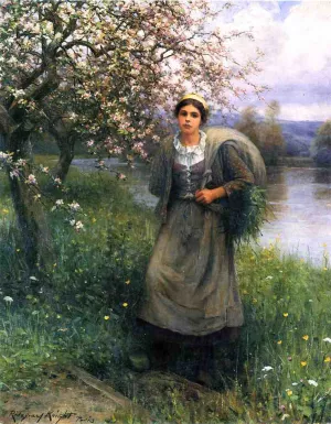 Apple Blossoms in Normandy by Daniel Ridgway Knight Oil Painting