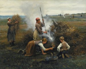 Burning Brush by Daniel Ridgway Knight Oil Painting