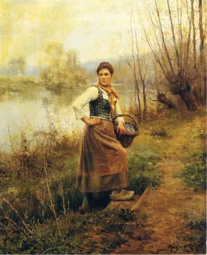 Country Girl painting by Daniel Ridgway Knight
