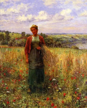 Gathering Wheat painting by Daniel Ridgway Knight