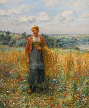 Jeannine Gleaning by Daniel Ridgway Knight Oil Painting