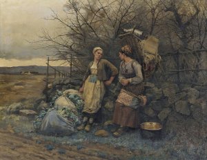 Maidens Waiting by Daniel Ridgway Knight Oil Painting
