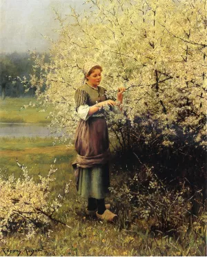 Spring Blossoms by Daniel Ridgway Knight Oil Painting
