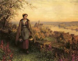 Spring-Time by Daniel Ridgway Knight - Oil Painting Reproduction