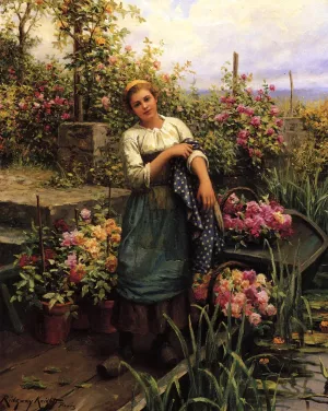 The Flower Boat by Daniel Ridgway Knight - Oil Painting Reproduction