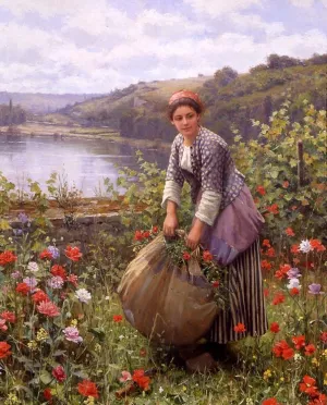 The Grass Cutter by Daniel Ridgway Knight Oil Painting