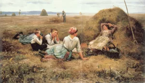 The Harvesters Resting by Daniel Ridgway Knight - Oil Painting Reproduction