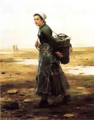 The Oyster Gatherer by Daniel Ridgway Knight Oil Painting