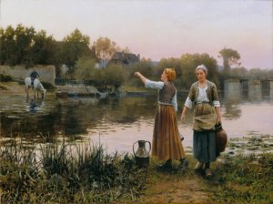 The Water Carriers by Daniel Ridgway Knight Oil Painting