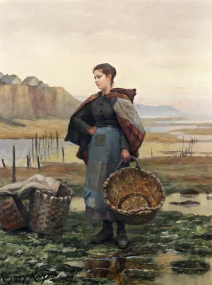 The Young Laundress by Daniel Ridgway Knight - Oil Painting Reproduction