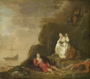Theagenes and Chariclea by Daniel Thivart Oil Painting