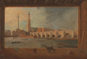 A View of London Bridge by Daniel Turner Oil Painting