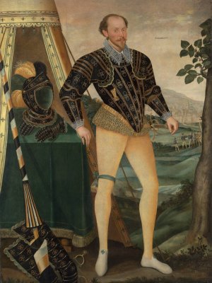 Sir William Drury, of Hawstead, Suffolk by Daniel Van Den Queborne Oil Painting
