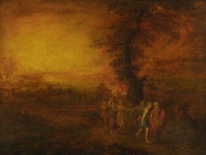 Tobias And The Angel by Daniel Van Heil (Follower) Oil Painting